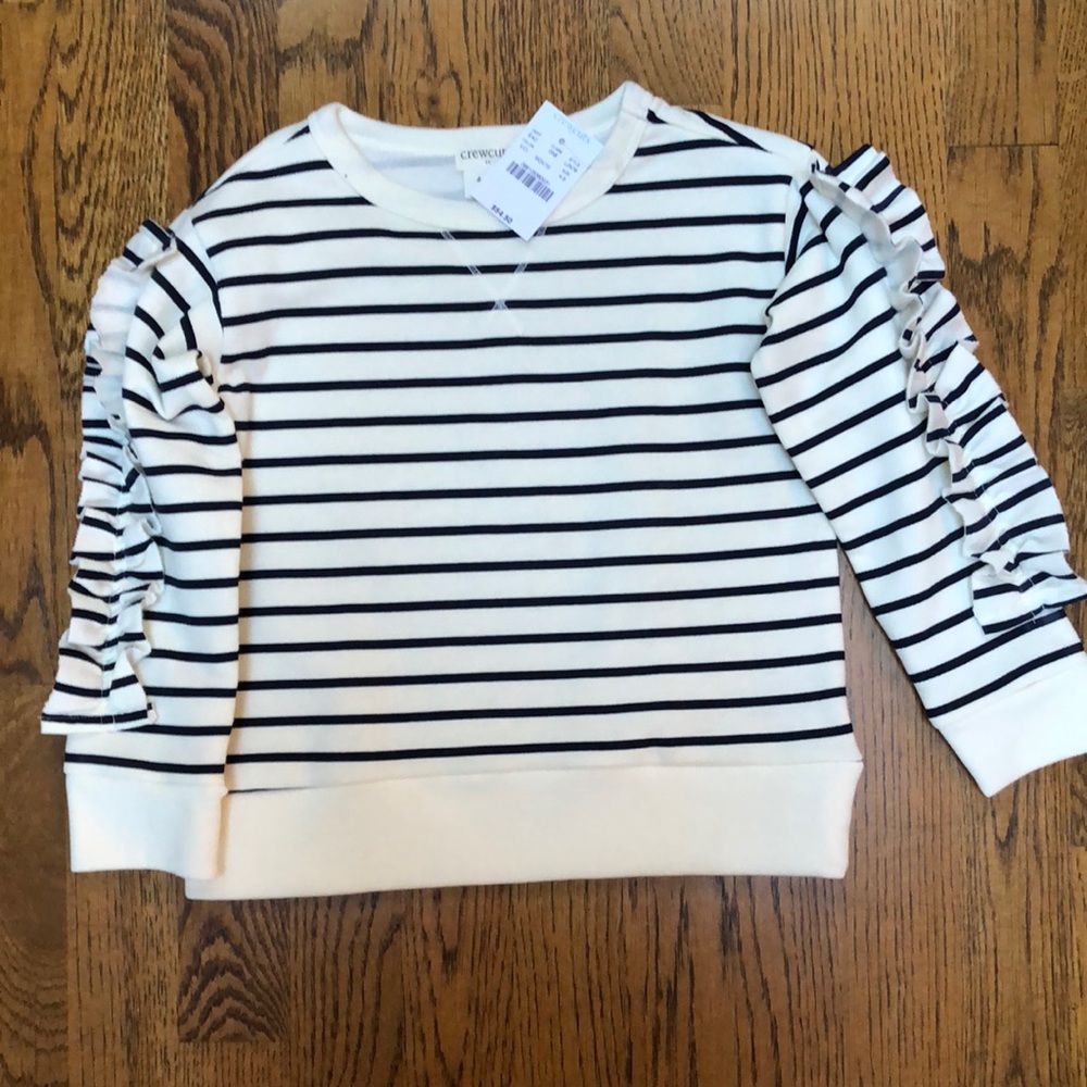 Brand New Crewcuts navy blue stripe sweatshirt!